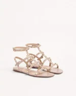 Valentino Rockstud Flat Calfskin Sandal With Straps - Image 6